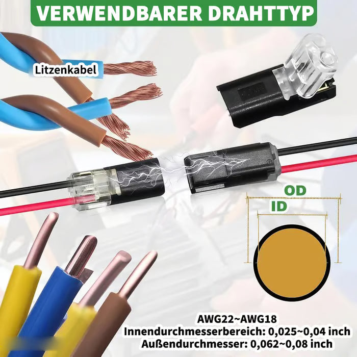 Dual-wire connectors with locking clip