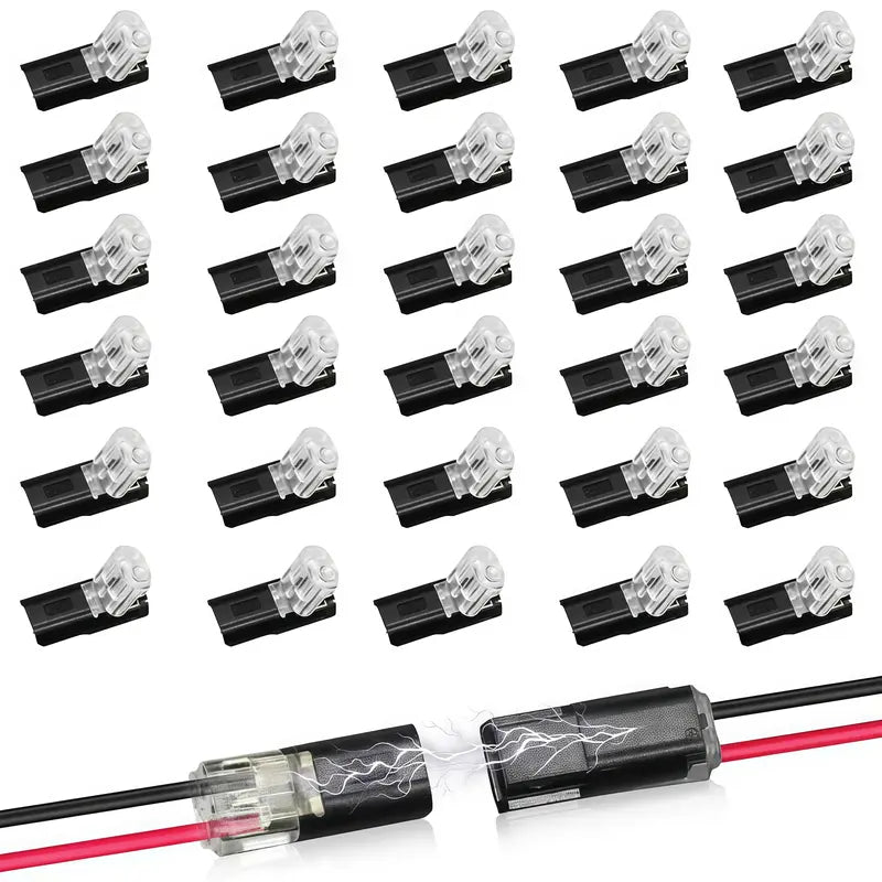 Dual-wire connectors with locking clip
