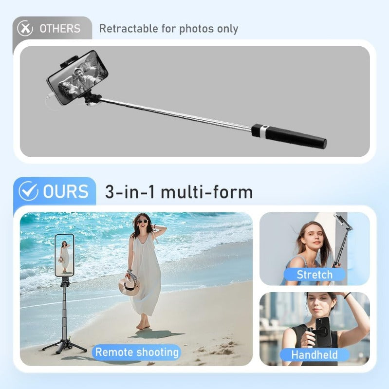 Pocket-sized MagSafe selfie tripod with Bluetooth remote