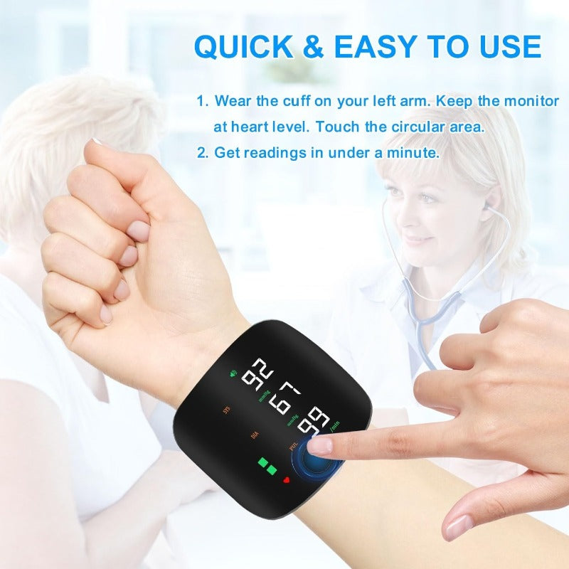 USB-C rechargeable wrist blood pressure monitor