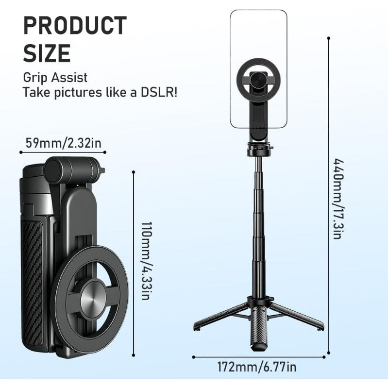 Pocket-sized MagSafe selfie tripod with Bluetooth remote