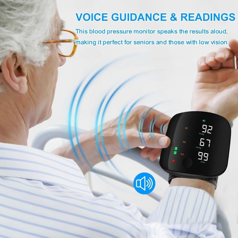 USB-C rechargeable wrist blood pressure monitor