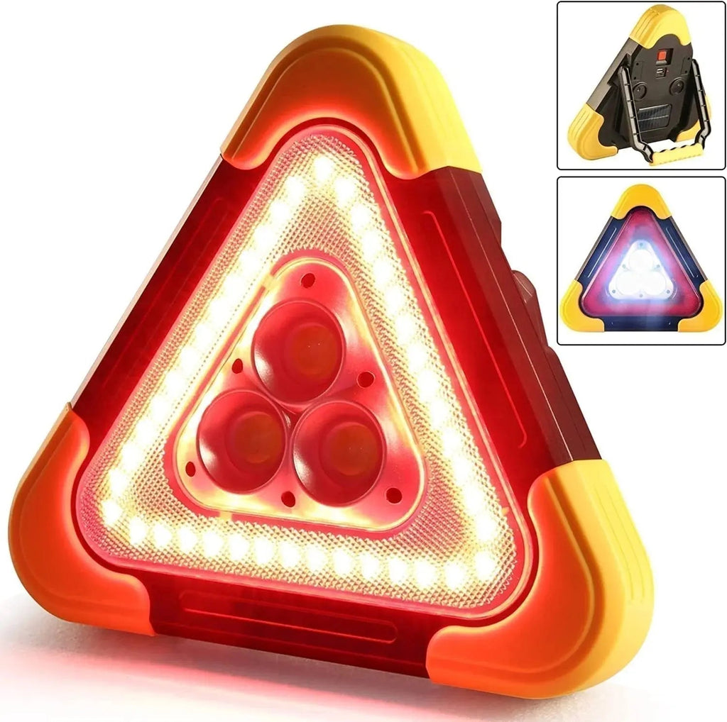 3-in-1 Triangular Solar Signal Light for Vehicles