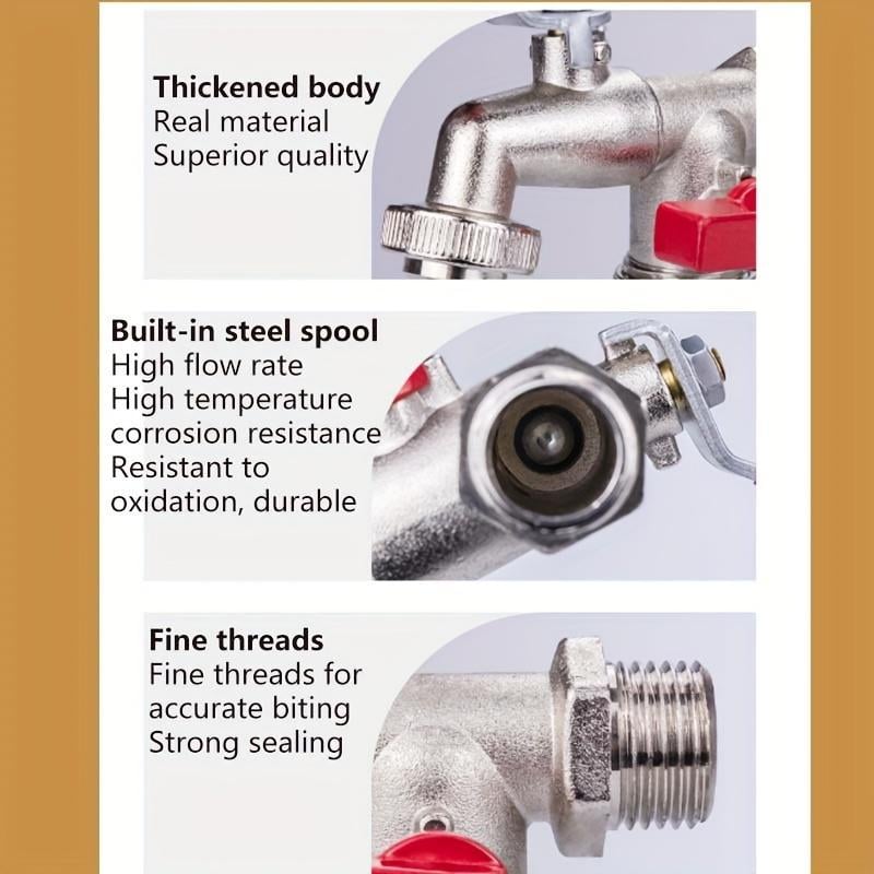 Universal garden tap with double outlet