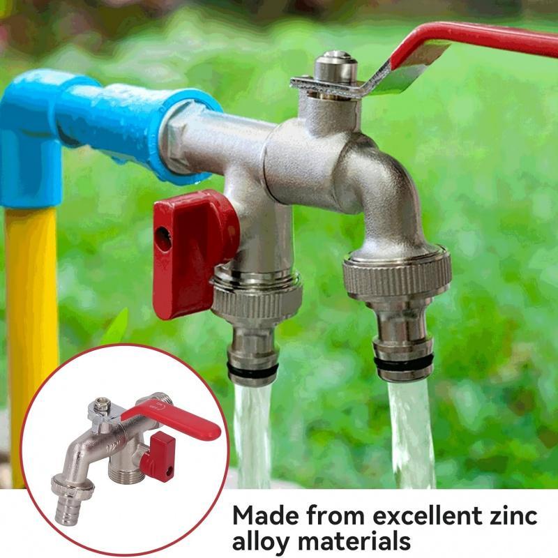 Universal garden tap with double outlet