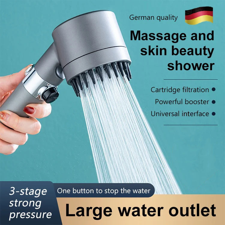 Shower head for skin care and massage
