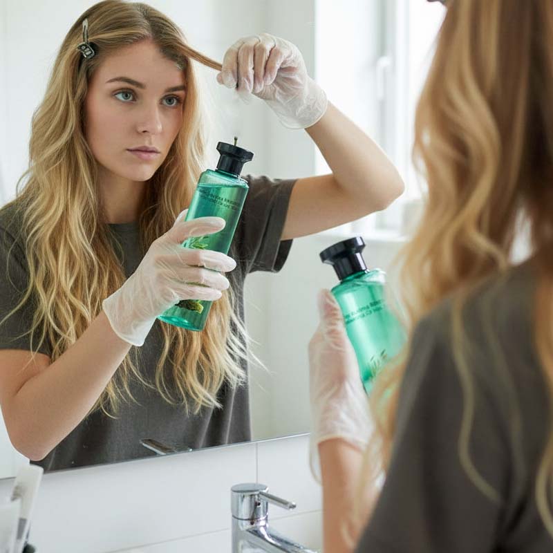 Long-lasting hair color with essential oils