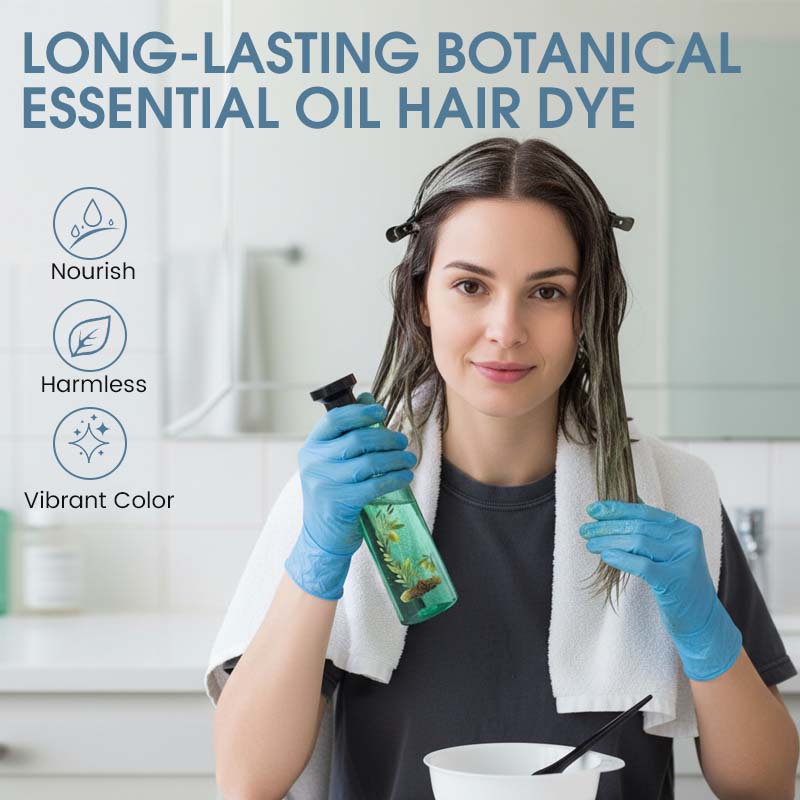 Long-lasting hair color with essential oils