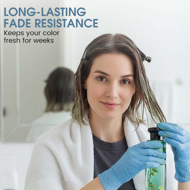 Long-lasting hair color with essential oils
