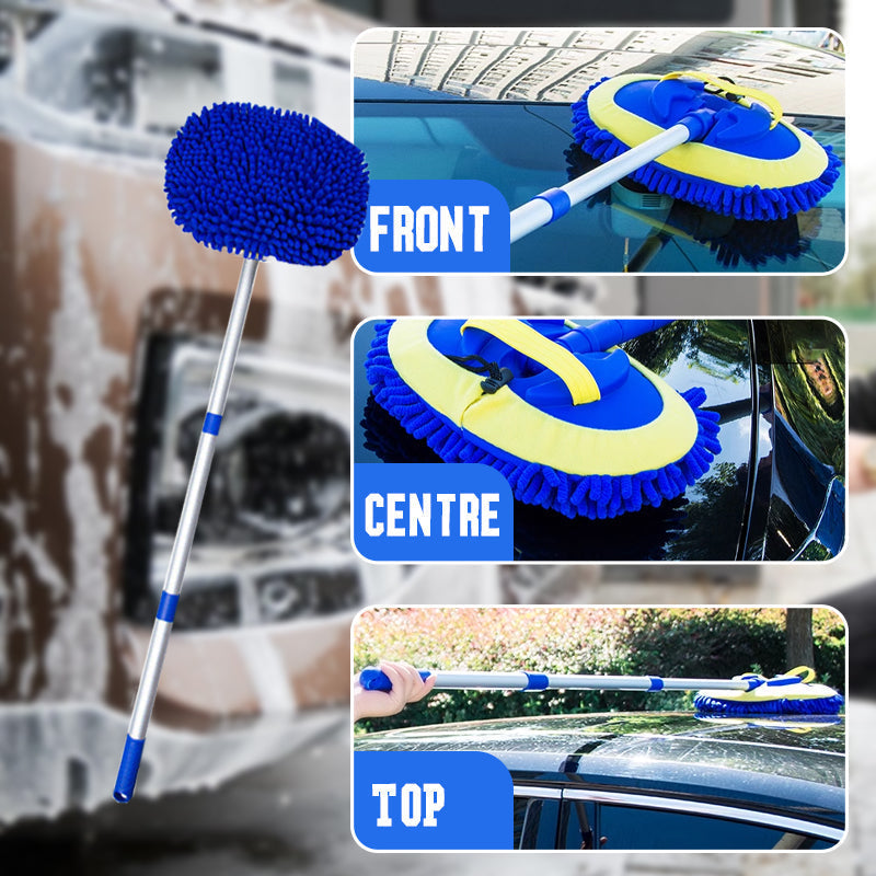 Telescopic car wash brush made of aluminum alloy